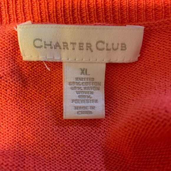 Charter Club High Low Sheer Back Sweater - Picture 5 of 6